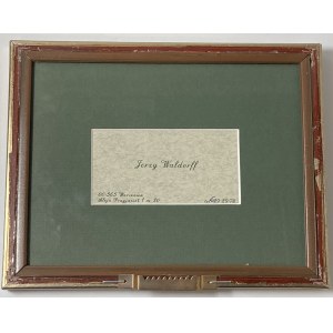 Poland, visiting card of Jerzy Waldorff with dedication and autograph, 1990s