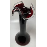 People's Republic of Poland, vase with valance, Tarnowiec Glassworks, Jerzy Słuczan-Orkusz