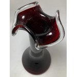 People's Republic of Poland, vase with valance, Tarnowiec Glassworks, Jerzy Słuczan-Orkusz