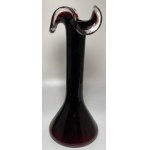 People's Republic of Poland, vase with valance, Tarnowiec Glassworks, Jerzy Słuczan-Orkusz