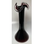People's Republic of Poland, vase with valance, Tarnowiec Glassworks, Jerzy Słuczan-Orkusz
