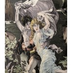 Francja, żakard jedwabny w ramie - Burza, Pierre August Cot, XIX wiek