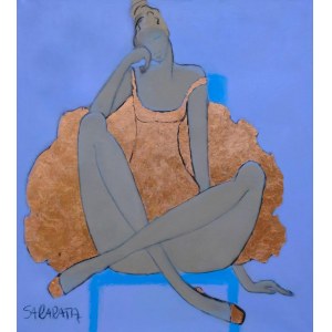 Joanna Sarapata, Ballerina on a blue chair, 2020