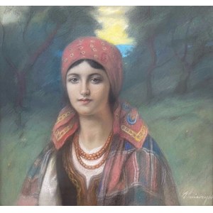 Jozef Unierzyski, Portrait of a Hutsul woman, first half of the 20th century.