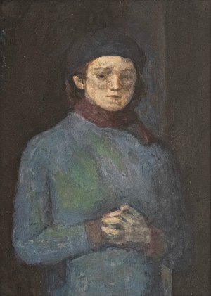 Aleksandra Waliszewska, Portret kobiety w błękitnym płaszczu i berecie
