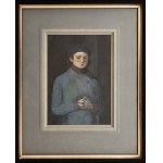 Aleksandra Waliszewska, Porträt einer Frau in blauem Mantel und Baskenmütze