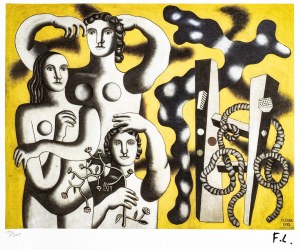 Fernand Léger, Kompozycja z trzema postaciami (195 z 300), l. 80. XX w., wyd. Artis