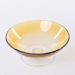 Krosno Glassworks Krosno, Amber platter on foot, early 21st century.