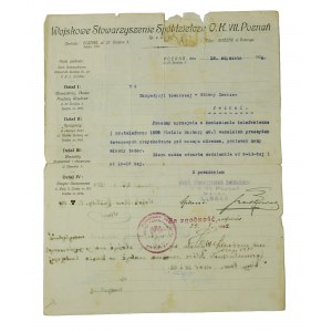 O.K. Military Cooperative Association. VIII. Poznan, January 18, 1924, [BS].
