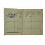 Arbeitsbuch nr. 460/85609 pro Poláka zaměstnaného u firmy Paul Pfliicht Fuhrhalterei u. Speditionshaus [dopravní a spediční společnost] v Poznani
