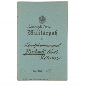 Militarpass / książeczka wojskowa dla Polaka I WŚ, 7 Kompania Armii, 28 Batalion, 1917r.,