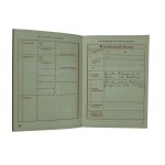 Arbeitsbuch nr 460/82182 dla Polaka zatrudnoinego w Reichswasserwrtschaftsamt [Urząd Gospodarki Wodnej] z dokumentem ewakuacji z miasta Poznania