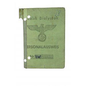 Personalausweis bezirk Białystok / Identitätskarte für den Bezirk Białystok [Białystok], mit Foto, vom 7.IV.1943.