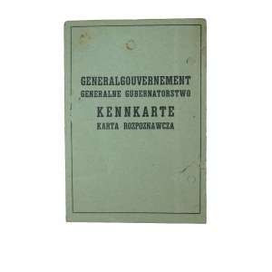 KENNKARTE / Recognition card, issued 28.XII.1942, for a woman [born 1902],engineer architect, with photo, Warsaw