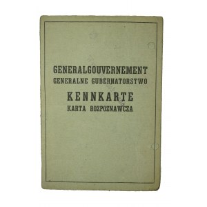 KENNKARTE / Karta rozpoznawcza, wystawiona 24.10.1942r., dla mężczyzny [rocznik 1897], lekarza, ze zdjęciem, Warszawa