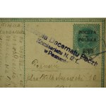 [Großpolnischer Aufstand - Zensur] Postkarte mit Zensurstempel Kontrolle des Decernatu Poczty Komisariat N.R.L. [Oberster Volksrat] in Poznań
