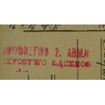 Kommandant Jozef Pilsudski in den Schützengräben , Postkarte , Briefmarke Kommando des Hauptquartiers für Nachrichtenwesen der 2. Armee und Hauptfeldpostamt, Lida 21.IV.1921.