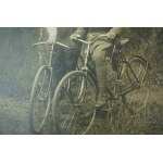 II RP żołnierz z panną na rowerach