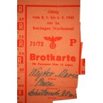 [BROTKARTE Lebensmittelkarte für Brot für Personen über 14 Jahre gültig im Reichsgau Wartheland vom 8.1. bis 4.3.1945.