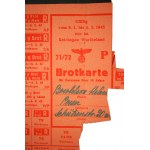 [BROTKARTE Brotspeisekarte für Personen über 14 Jahre gültig im Reichsgau Wartheland vom 8.1. bis 4.3.1945.