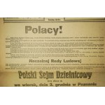 ODEZWA Naczelnej Rady Ludowej z 16 listopada 1918r. w sprawie przeprowadzenia wyborów i zwołania Polskiego Sejmu Dzielnicowego na dzień 3 grudnia 1918r. w Poznaniu