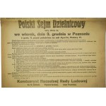 ODEZWA Naczelnej Rady Ludowej z 16 listopada 1918r. w sprawie przeprowadzenia wyborów i zwołania Polskiego Sejmu Dzielnicowego na dzień 3 grudnia 1918r. w Poznaniu