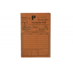 [World War II] Haushalt - Pass / Charter of registrable industrial products, Poznań.