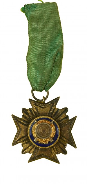 [Kurkowe Bractwo Strzeleckie] medal za strzelanie, SREBRO p. 900, sygnowany ST. ZYGMANIAK, V Strzel. Okr. w Ostrowie 28.VI. - 5.VII. 1937r.
