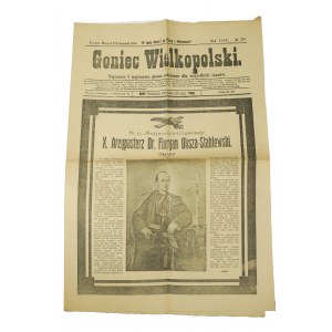 Ś.p. Najprzewielebniejszy X. Arcypasterz Dr. Floryan Oksza - Stablewski GONIEC WIELKOPOLSKI z dnia 27 listopada 1906r. KLEPSYDRA na stronie tytułowej