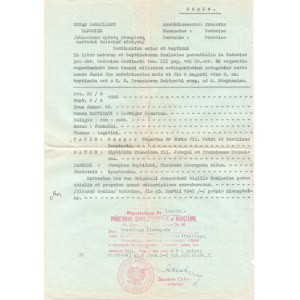 Ada Sari - Dokument Odpis Metrykalny, Urząd Parafialny Wadowice
