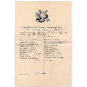 Ada Sari - List z życzeniami 1948 r.