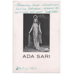 Ada Sari - Dedykacja na karcie 1962 r.