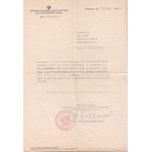 Ada Sari- Dokument nadania tytułu Profesora Nadzwyczajnego 1956 r.
