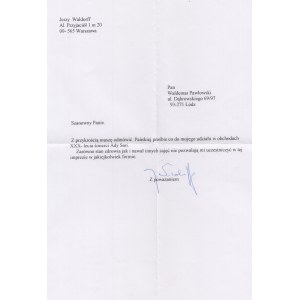 Ada Sari - List z podpisem Jerzego Waldorffa