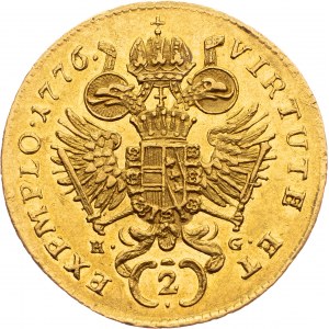 Joseph II., 2 Dukats 1776, E, Karlsburg