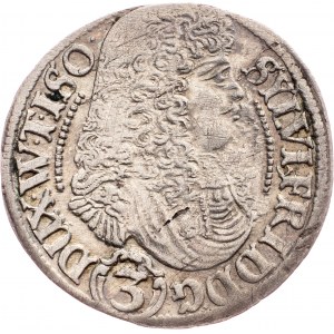 Silesia, Duchy of Württemberg-Oels, Silvius II Frederick, 3 Kreuzer 1677, SP