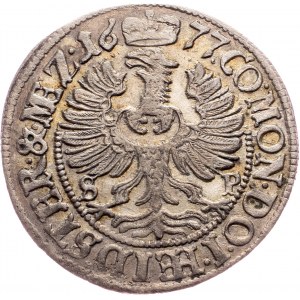 Silesia, Duchy of Württemberg-Oels, Silvius II Frederick, 3 Kreuzer 1677, SP