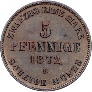 Friedrich Franz II, 5 Pfennig 1872, Dresden