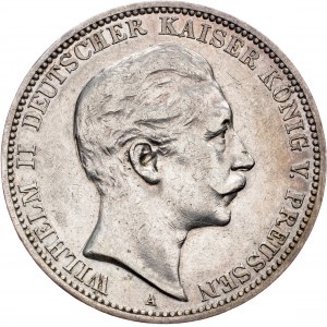 Wilhelm II, 3 Mark 1909, Berlin