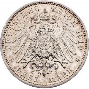 Wilhelm II, 3 Mark 1910, Berlin