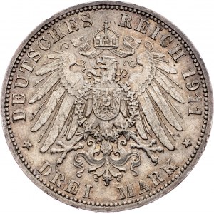 Wllhelm II, 3 Mark 1911, Berlin