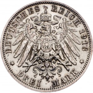 Friedrich August III, 3 Mark 1913, Muldenhutten