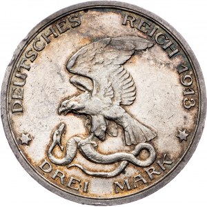 Wilhelm II, 3 Mark 1913, Berlin