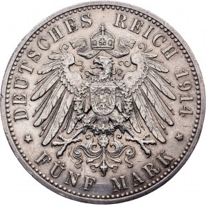 Wilhelm II, 5 Mark 1914, Berlin