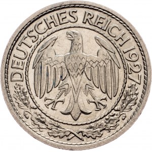 Weimar Republic, 50 Reichspfennig 1927, Muldenhutten