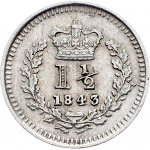 Victoria, 1 1/2 Pence 1843, London