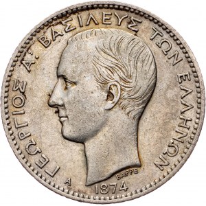 George I, 1 Drachmai 1874, Paris