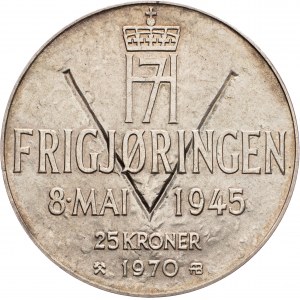 Olav V, 25 Kroner 1970, Kongsberg