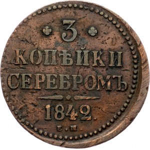 Nicholas I, 3 Kopecks 1842, EM