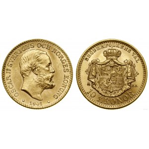 Szwecja, 10 koron, 1901, Sztokholm